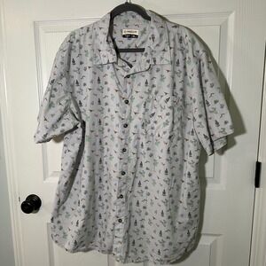 Magellan Outdoors Mens 2XL Western Cactus Cowboy Print Short‎ Sleeve Shirt